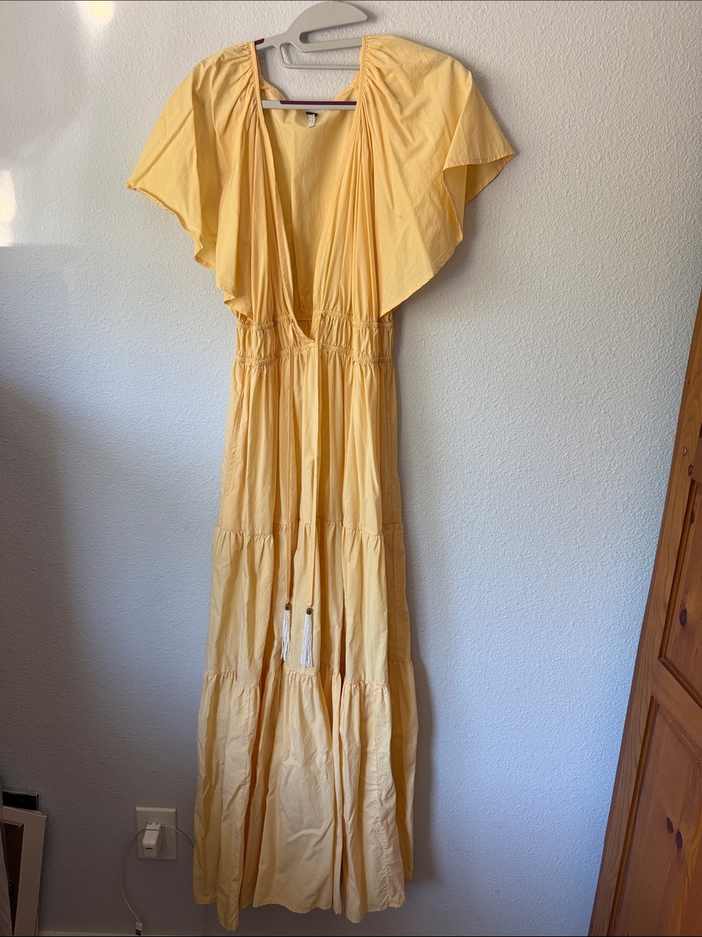 Yellow Flutter-Sleeve Maxi Dress - Young Fabulous and Broke